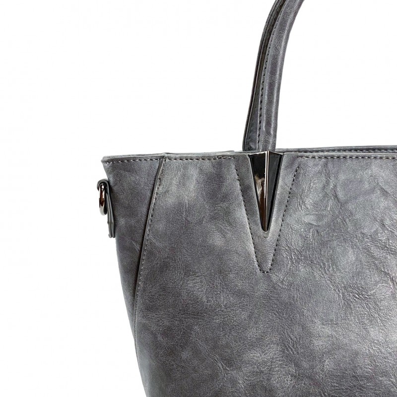Женская классическая сумка Wendy серая - 6 фото