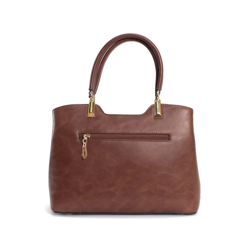 Женская классическая сумка Isa Paulina Fly коричневая - 3 фото