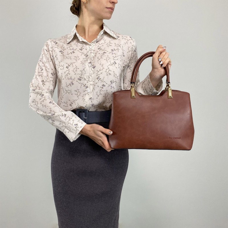 Женская классическая сумка Isa Paulina Fly коричневая - 4 фото