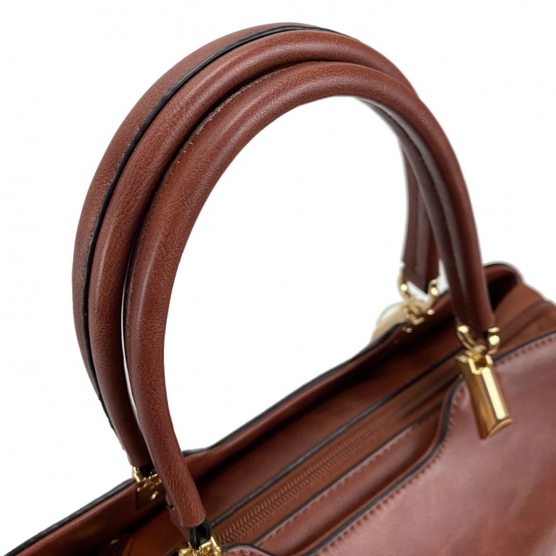 Жіноча класична сумка Isa Paulina Fly коричнева - 7 фото