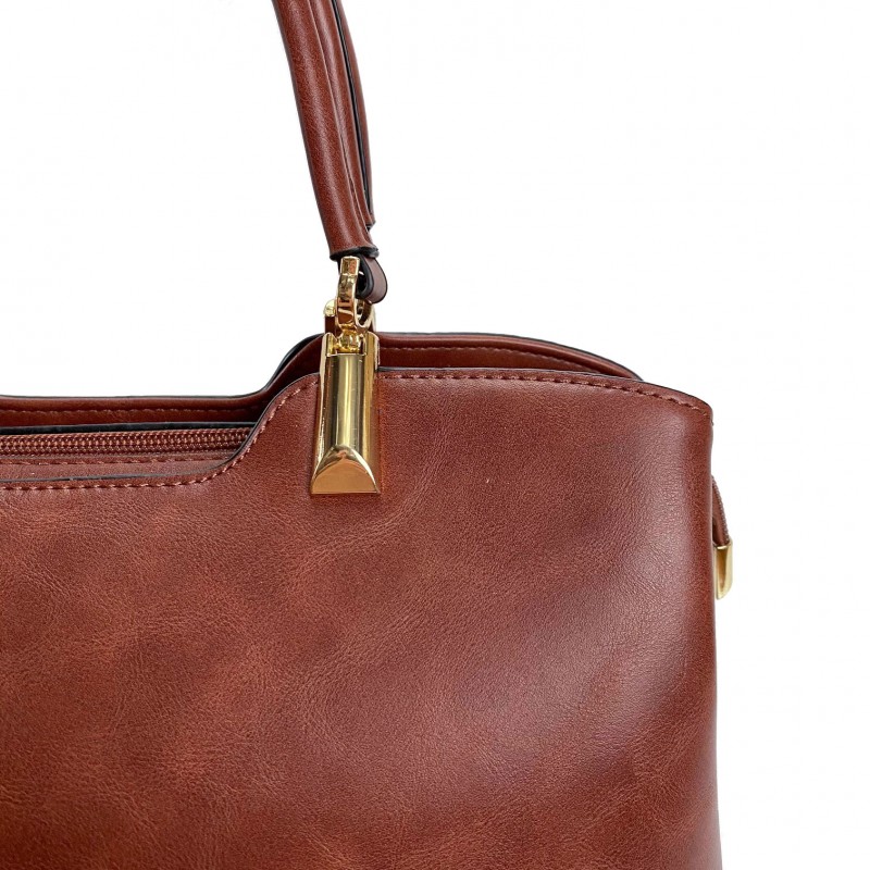 Женская классическая сумка Isa Paulina Fly коричневая - 8 фото
