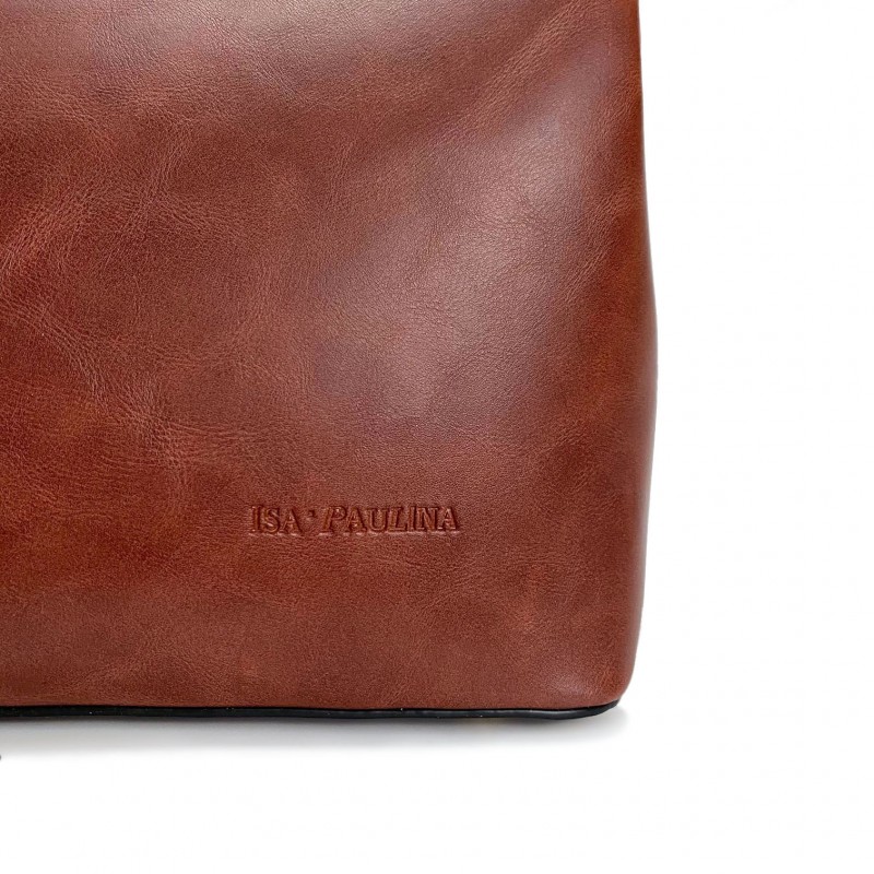 Женская классическая сумка Isa Paulina Fly коричневая - 9 фото