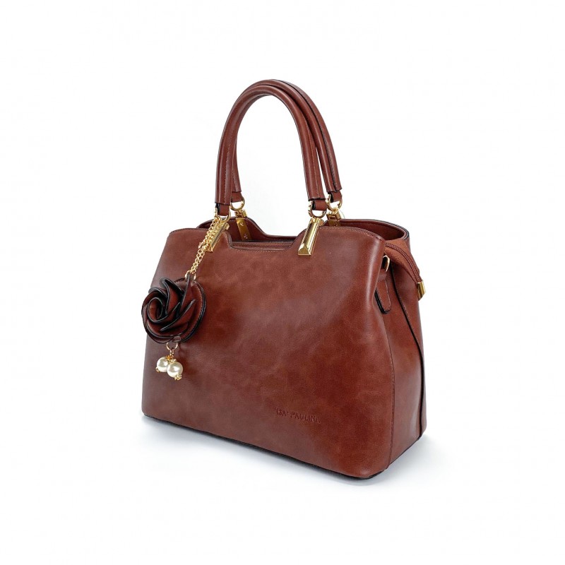 Женская классическая сумка Isa Paulina Fly коричневая - 10 фото