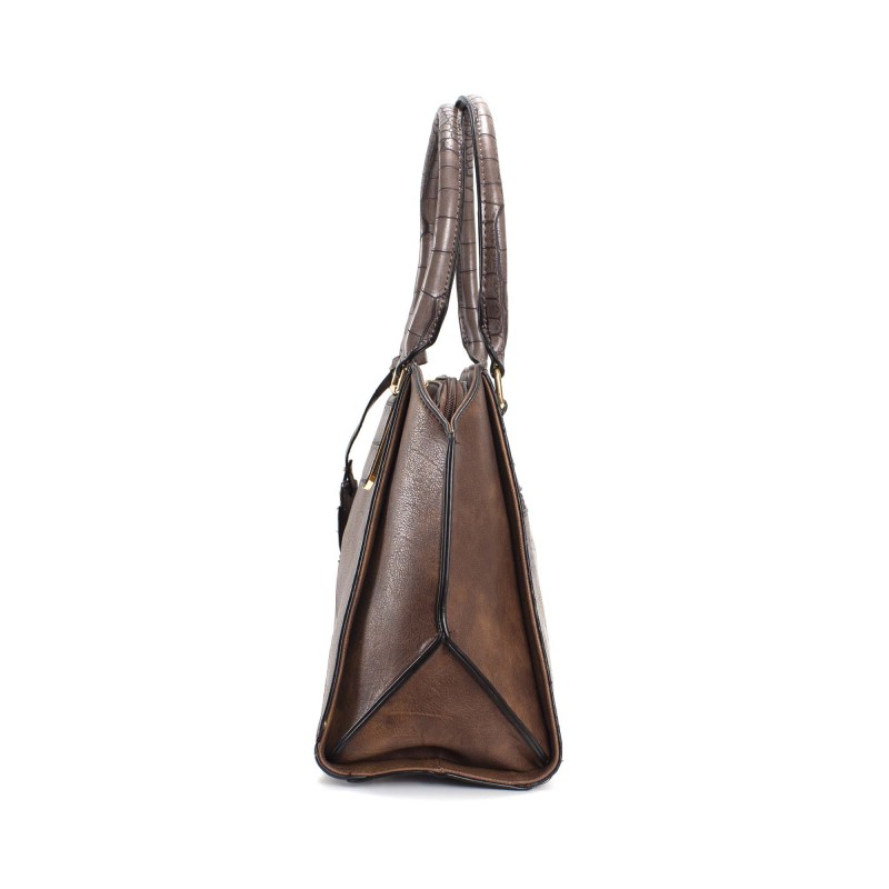 Женская классическая сумка Alexa коричневая - 2 фото