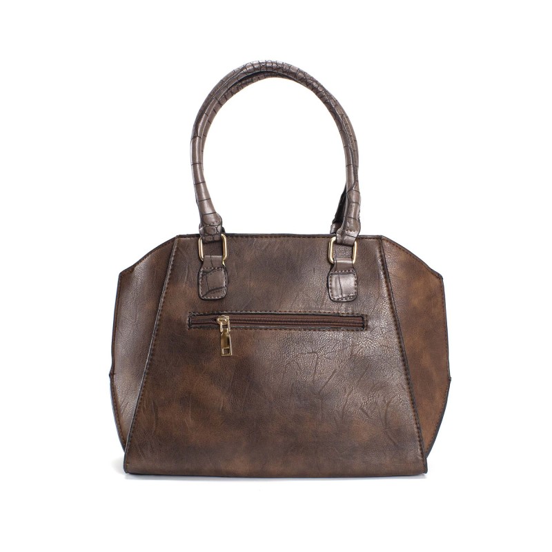 Женская классическая сумка Alexa коричневая - 3 фото