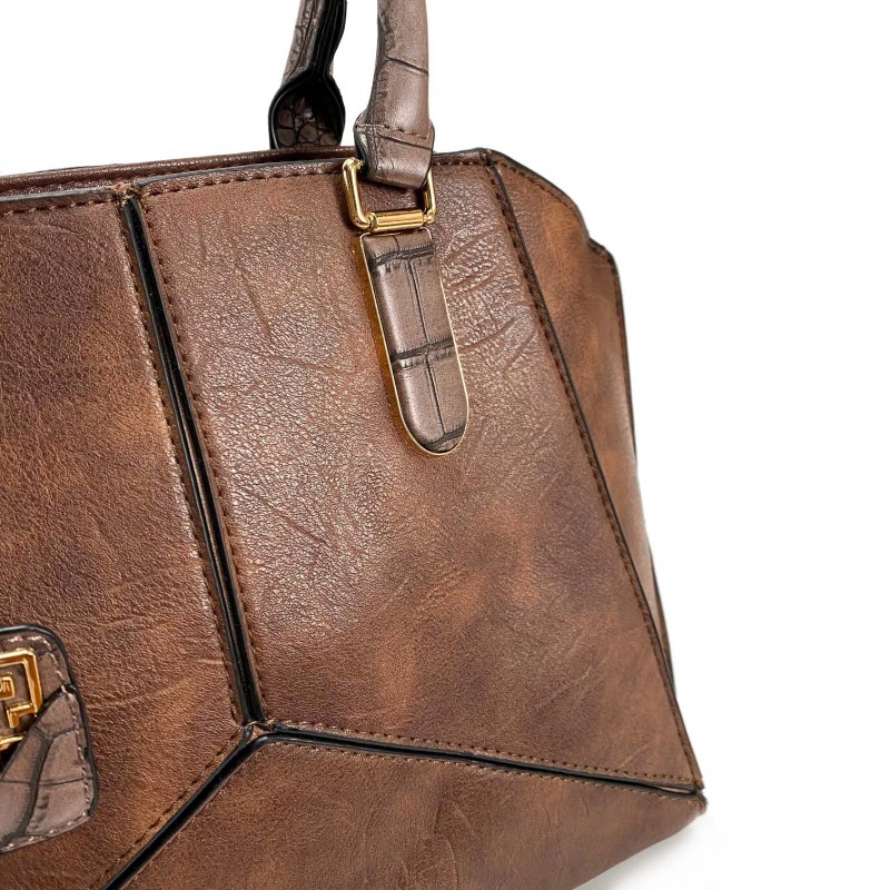 Женская классическая сумка Alexa коричневая - 5 фото