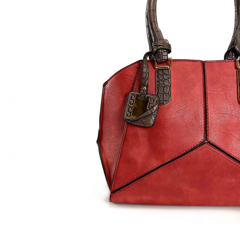 Женская классическая сумка Alexa красная - 4 фото