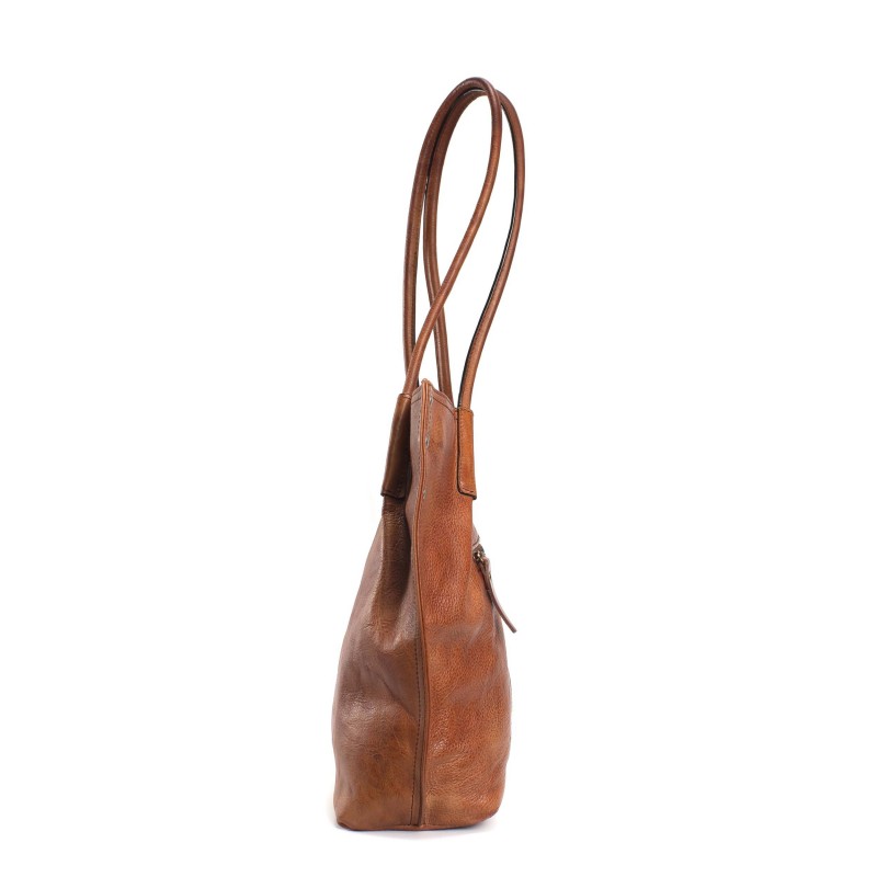 Женская кожаная сумка Biu Adler светло-коричневая - 1 фото