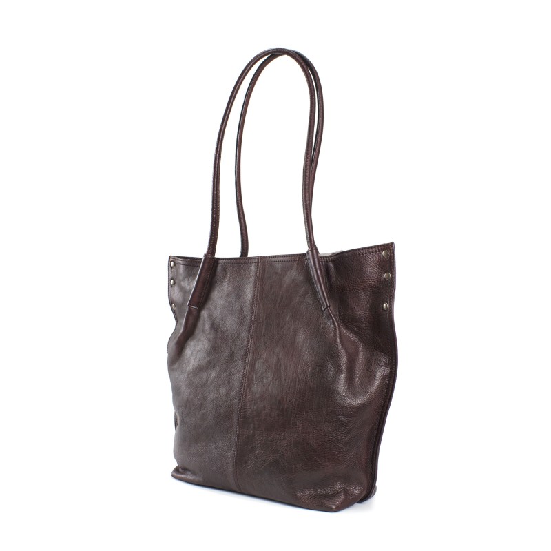 Женская кожаная сумка Biu Adler темно-коричневая - 2 фото
