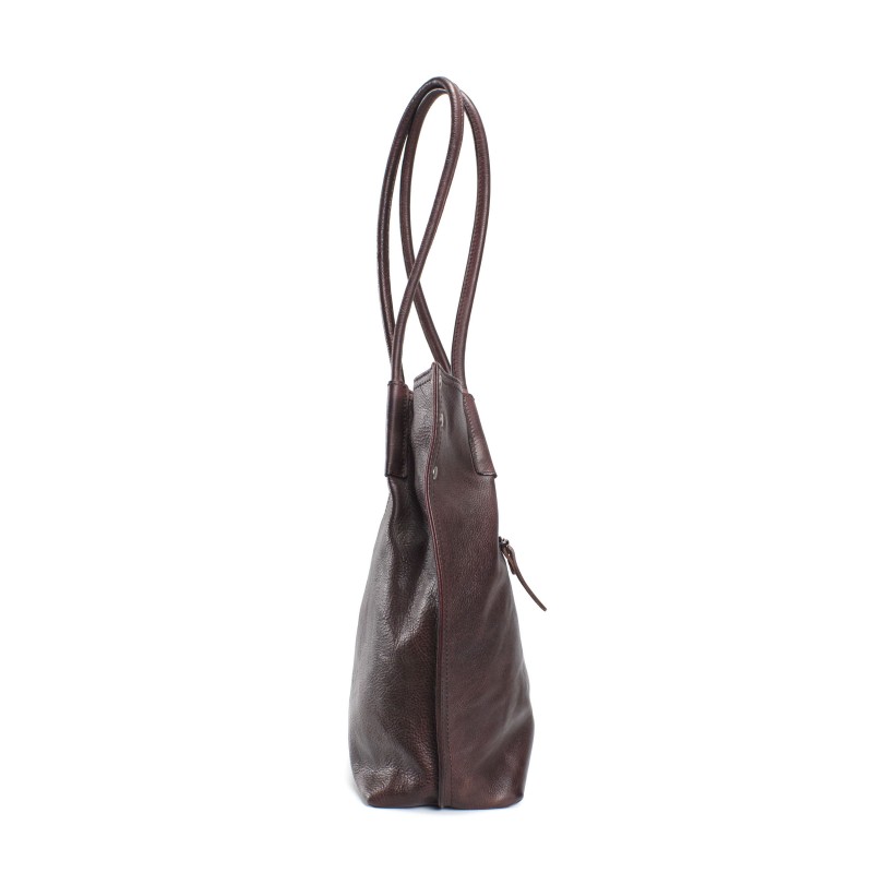 Жіноча шкіряна сумка Biu Adler темно-коричнева - 3 фото