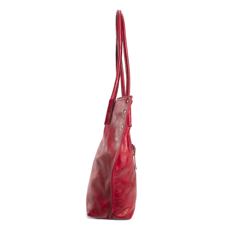 Женская кожаная сумка Biu Adler красная - 2 фото