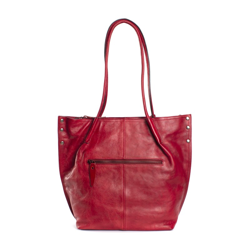 Женская кожаная сумка Biu Adler красная - 3 фото