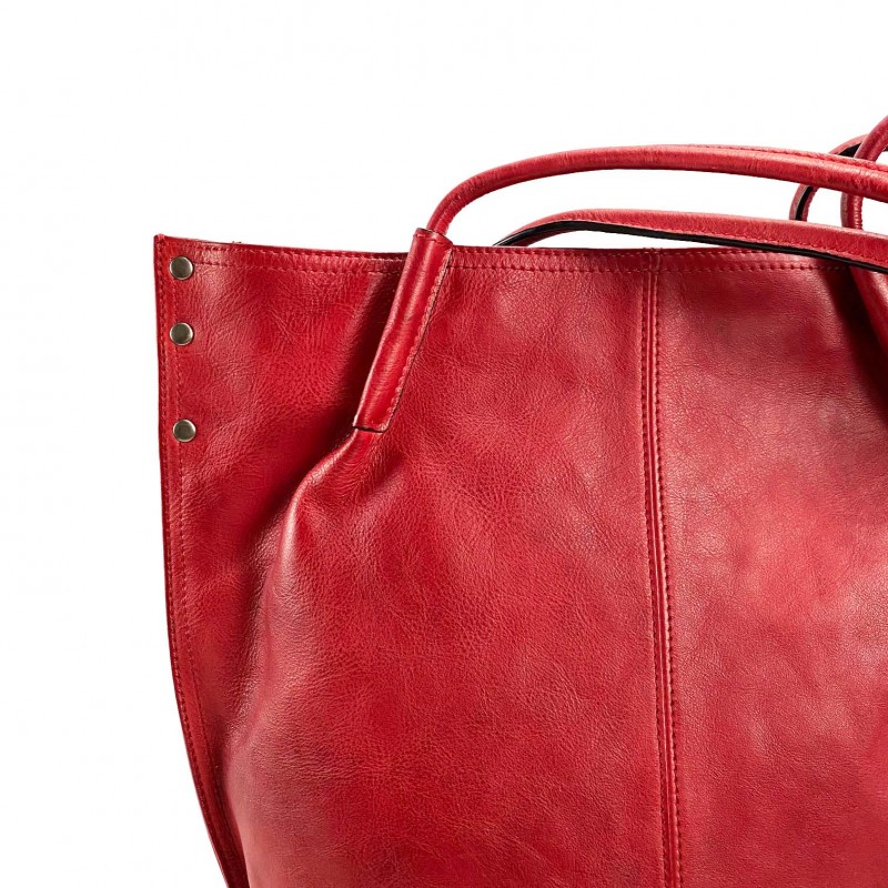 Жіноча шкіряна сумка Biu Adler червона - 4 фото