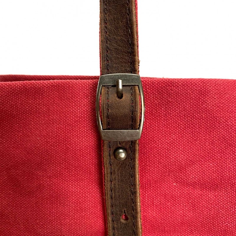 Женская сумка-тоут Acadia красная - 3 фото