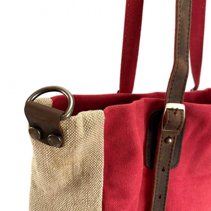 Женская сумка-тоут Acadia красная - 7 фото